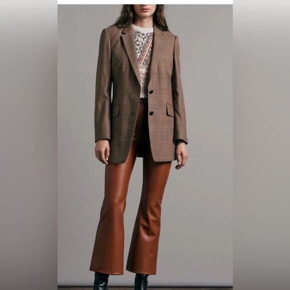 Rag & Bone Casey Cropped Faux Leather Bootcut Trousers NWT - Picture 3 of 13